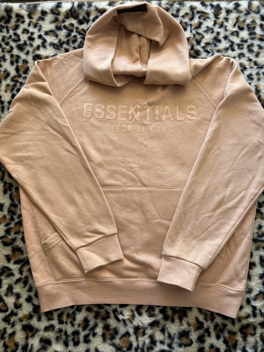 Essentials Fear of God Crewneck Hoodie in Blush